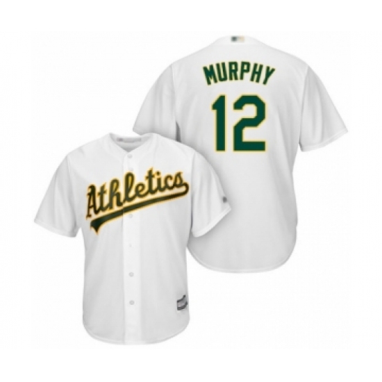 Youth Oakland Athletics 12 Sean Murphy Authentic White Home Cool Base Baseball Player Jersey