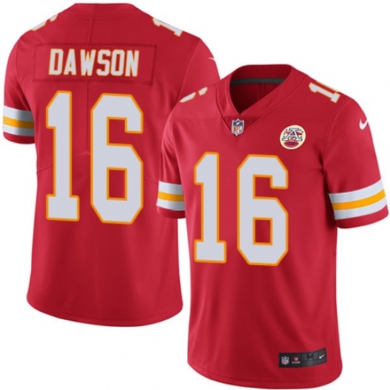 Youth Nike Kansas City Chiefs 16 Len Dawson Red Team Color Vapor Untouchable Limited Player NFL Jersey