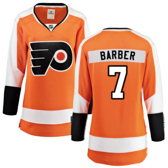 Women's Philadelphia Flyers 7 Bill Barber Fanatics Branded Orange Home Breakaway NHL Jersey
