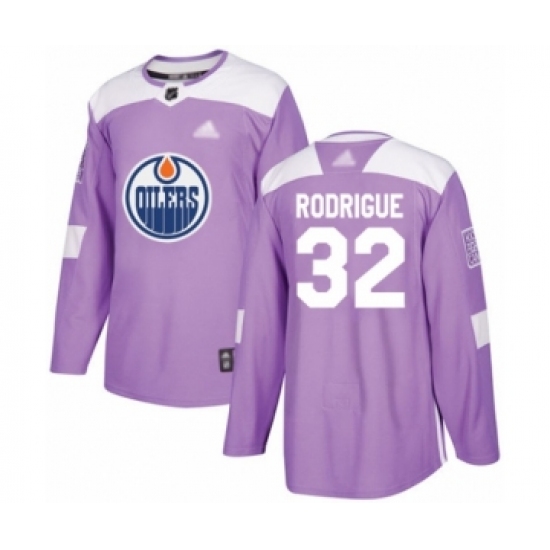 Youth Edmonton Oilers 32 Olivier Rodrigue Authentic Purple Fights Cancer Practice Hockey Jersey