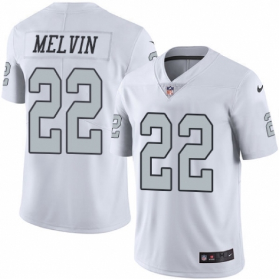 Youth Nike Oakland Raiders 22 Rashaan Melvin Limited White Rush Vapor Untouchable NFL Jersey