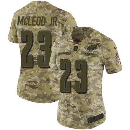 Women's Nike Philadelphia Eagles 23 Rodney McLeod Limited Camo 2018 Salute to Service NFL Jersey