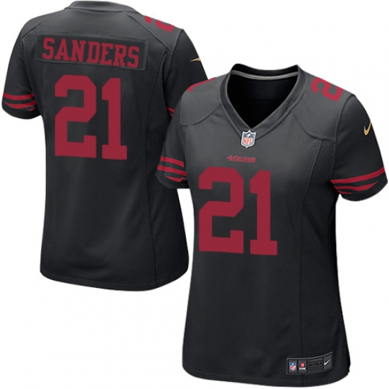 Women's Nike San Francisco 49ers 21 Deion Sanders Game Black NFL Jersey