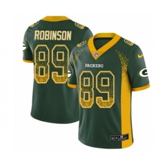 Men's Nike Green Bay Packers 89 Dave Robinson Limited Green Rush Drift Fashion NFL Jersey