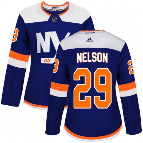 Women's Adidas New York Islanders 29 Brock Nelson Premier Blue Alternate NHL Jersey