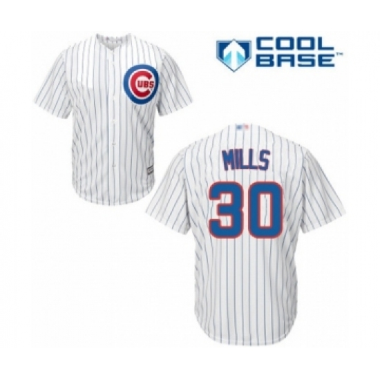 Youth Chicago Cubs 30 Alec Mills Authentic White Home Cool Base Baseball Player Jersey
