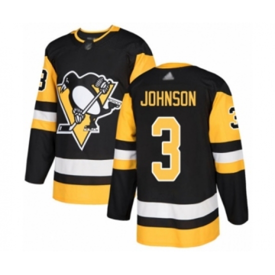 Youth Pittsburgh Penguins 3 Jack Johnson Authentic Black Home Hockey Jersey