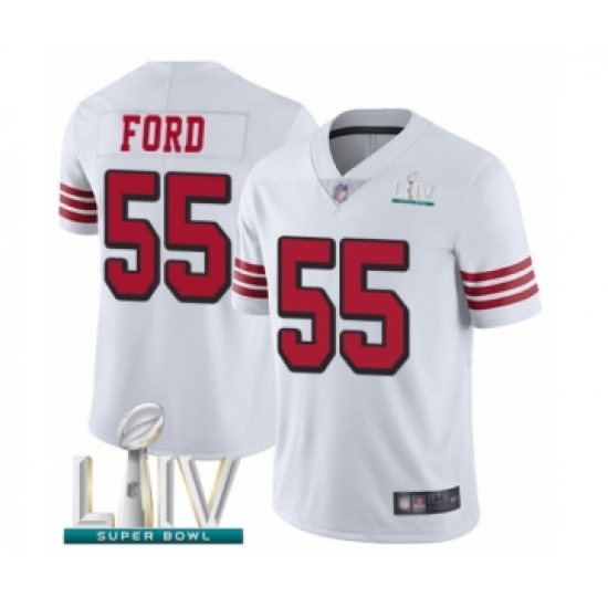 Men's San Francisco 49ers 55 Dee Ford Limited White Rush Vapor Untouchable Super Bowl LIV Bound Football Jersey