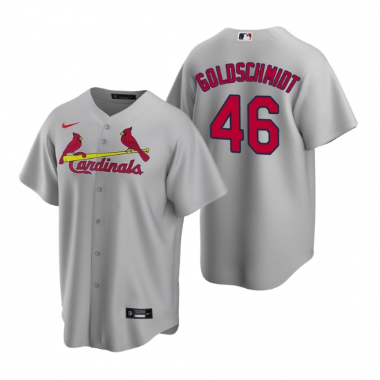 Men's Nike St. Louis Cardinals 46 Paul Goldschmidt Gray Road Stitched Baseball Jersey