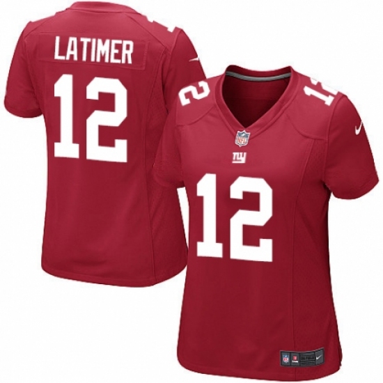 Women's Nike New York Giants 12 Cody Latimer Game Red Alternate NFL Jersey