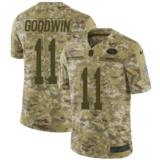 Men's Nike San Francisco 49ers 11 Marquise Goodwin Limited Camo 2018 Salute to Service NFL Jersey