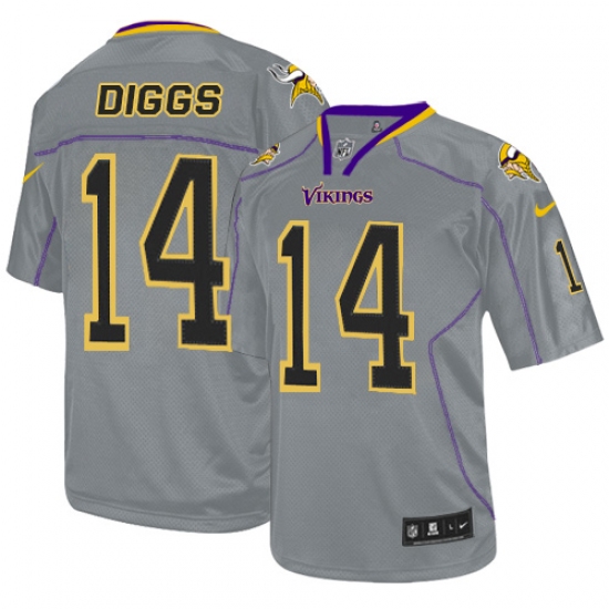 Men's Nike Minnesota Vikings 14 Stefon Diggs Elite Lights Out Grey NFL Jersey