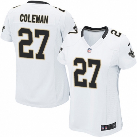Women's Nike New Orleans Saints 27 Kurt Coleman Game White NFL Jersey