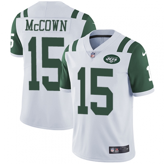 Men's Nike New York Jets 15 Josh McCown White Vapor Untouchable Limited Player NFL Jersey
