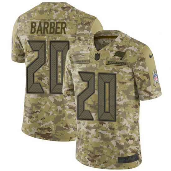 Men's Nike Tampa Bay Buccaneers 20 Ronde Barber Limited Camo 2018 Salute to Service NFL Jersey