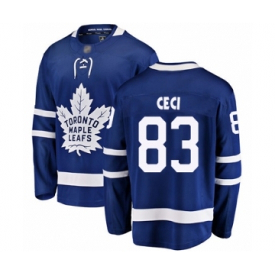 Men's Toronto Maple Leafs 83 Cody Ceci Authentic Royal Blue Home Fanatics Branded Breakaway Hockey Jersey