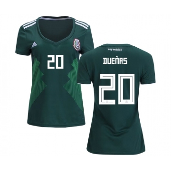 Women's Mexico 20 Duenas Home Soccer Country Jersey