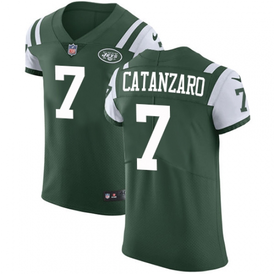Men's Nike New York Jets 7 Chandler Catanzaro Elite Green Team Color NFL Jersey