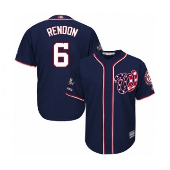 Youth Washington Nationals 6 Anthony Rendon Authentic Navy Blue Alternate 2 Cool Base 2019 World Series Champions Baseball Jersey