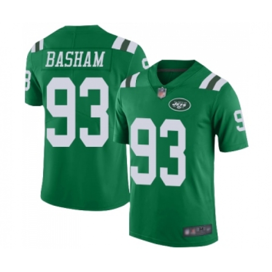 Men's New York Jets 93 Tarell Basham Limited Green Rush Vapor Untouchable Football Jersey