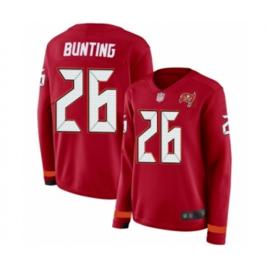 Women's Tampa Bay Buccaneers 26 Sean Bunting Limited Red Therma Long Sleeve Football Jersey