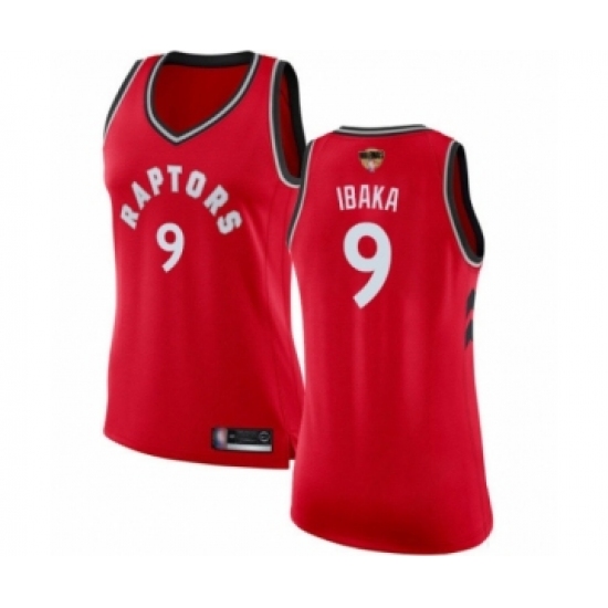 Women's Toronto Raptors 9 Serge Ibaka Swingman Red 2019 Basketball Finals Bound Jersey - Icon Edition