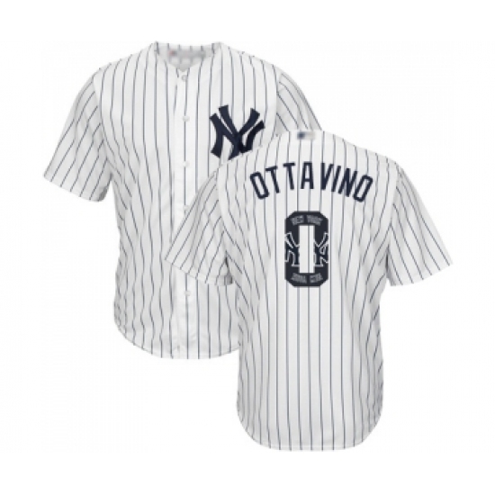 Men's New York Yankees 0 Adam Ottavino Authentic White Team Logo Fashion Baseball Jersey