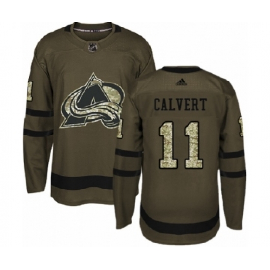Youth Adidas Colorado Avalanche 11 Matt Calvert Premier Green Salute to Service NHL Jersey
