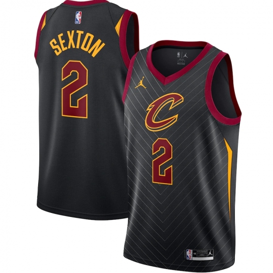Men's Cleveland Cavaliers 2 Collin Sexton Jordan Brand Black 2020-21 Swingman Jersey