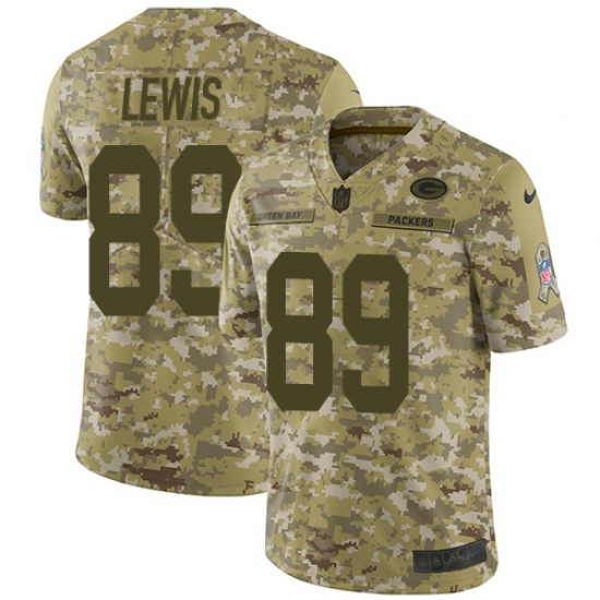 Men's Nike Green Bay Packers 89 Marcedes Lewis Limited Camo 2018 Salute to Service NFL Jersey