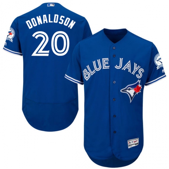 Men's Majestic Toronto Blue Jays 20 Josh Donaldson Blue Alternate Flex Base Authentic Collection MLB Jersey