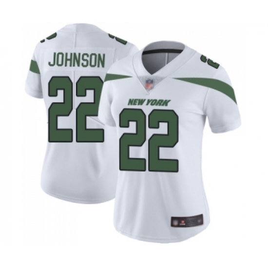 Women's New York Jets 22 Trumaine Johnson White Vapor Untouchable Limited Player Football Jersey