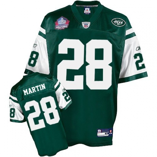 Reebok New York Jets 28 Curtis Martin Green Team Color Hall of Fame 2012 Premier EQT Throwback NFL Jersey