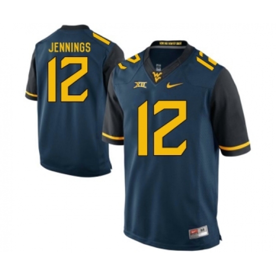 West Virginia Mountaineers 12 Gary Jennings Navy College Football Jersey