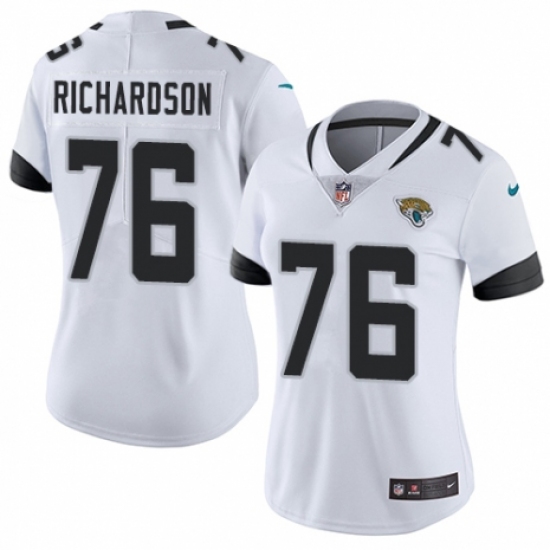 Women's Nike Jacksonville Jaguars 76 Will Richardson White Vapor Untouchable Limited Player NFL Jersey