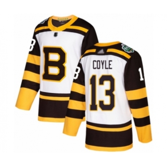 Men's Boston Bruins 13 Charlie Coyle Authentic White 2019 Winter Classic Hockey Jersey