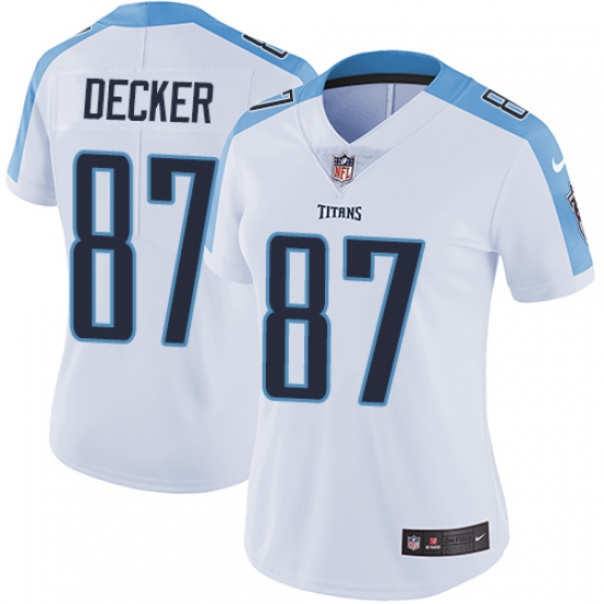 Women's Nike Tennessee Titans 87 Eric Decker Elite White NFL Jersey