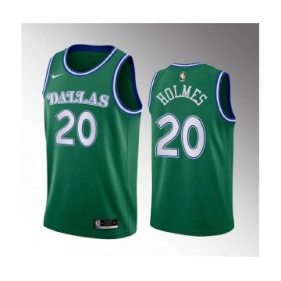 Men's Dallas Mavericks 20 Richaun Holmes Green 2023 Draft Classic Edition Stitched Basketball Jersey