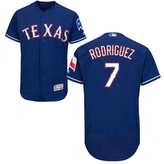 Men's Majestic Texas Rangers 7 Ivan Rodriguez Royal Blue Flexbase Authentic Collection MLB Jersey