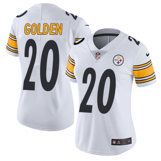 Women's Nike Pittsburgh Steelers 20 Robert Golden White Vapor Untouchable Elite Player NFL Jersey
