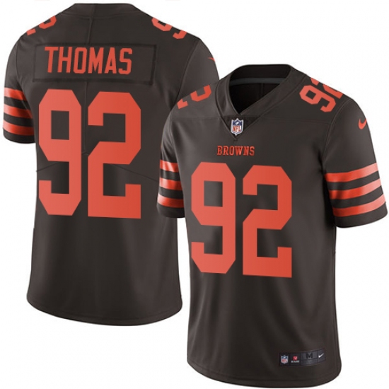 Men's Nike Cleveland Browns 92 Chad Thomas Limited Brown Rush Vapor Untouchable NFL Jersey