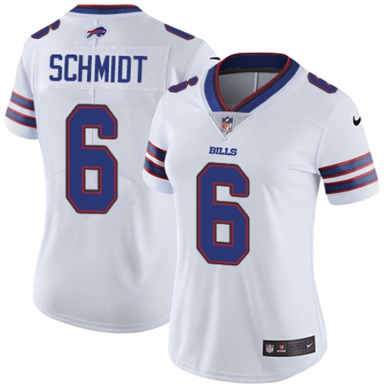 Women's Nike Buffalo Bills 6 Colton Schmidt White Vapor Untouchable Limited Player NFL Jersey