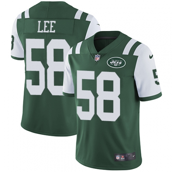 Men's Nike New York Jets 58 Darron Lee Green Team Color Vapor Untouchable Limited Player NFL Jersey