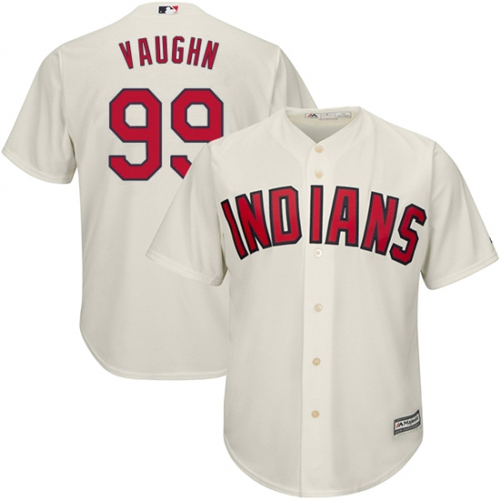 Men's Majestic Cleveland Indians 99 Ricky Vaughn Replica Cream Alternate 2 Cool Base MLB Jersey