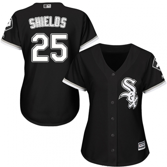 Women's Majestic Chicago White Sox 33 James Shields Replica Black Alternate Home Cool Base MLB Jersey