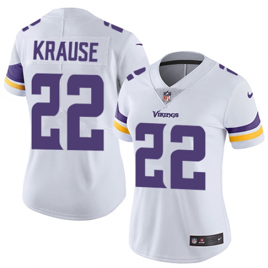 Women's Nike Minnesota Vikings 22 Paul Krause White Vapor Untouchable Limited Player NFL Jersey