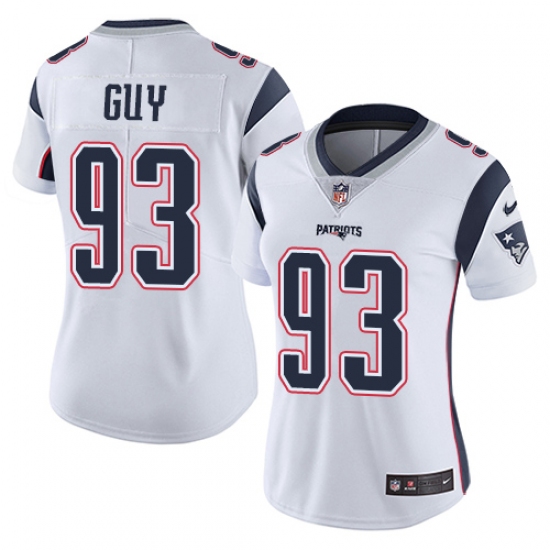 Women's Nike New England Patriots 93 Lawrence Guy White Vapor Untouchable Limited Player NFL Jersey