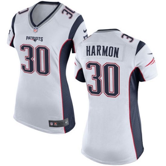 Women's Nike New England Patriots 30 Duron Harmon Game White NFL Jersey