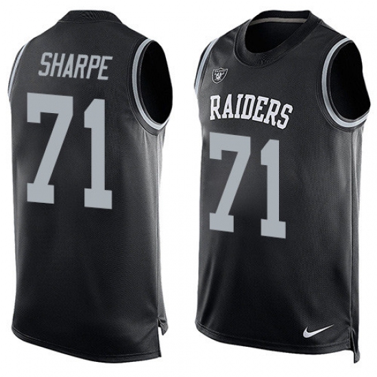 Men's Nike Oakland Raiders 71 David Sharpe Limited Black Player Name & Number Tank Top NFL Jersey