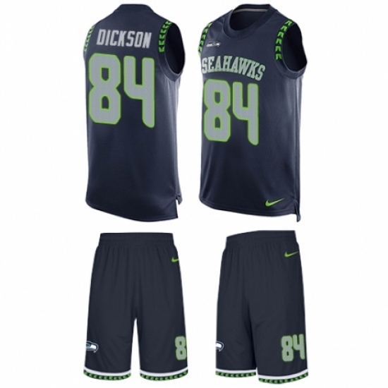 Men's Nike Seattle Seahawks 84 Ed Dickson Limited Steel Blue Tank Top Suit NFL Jersey